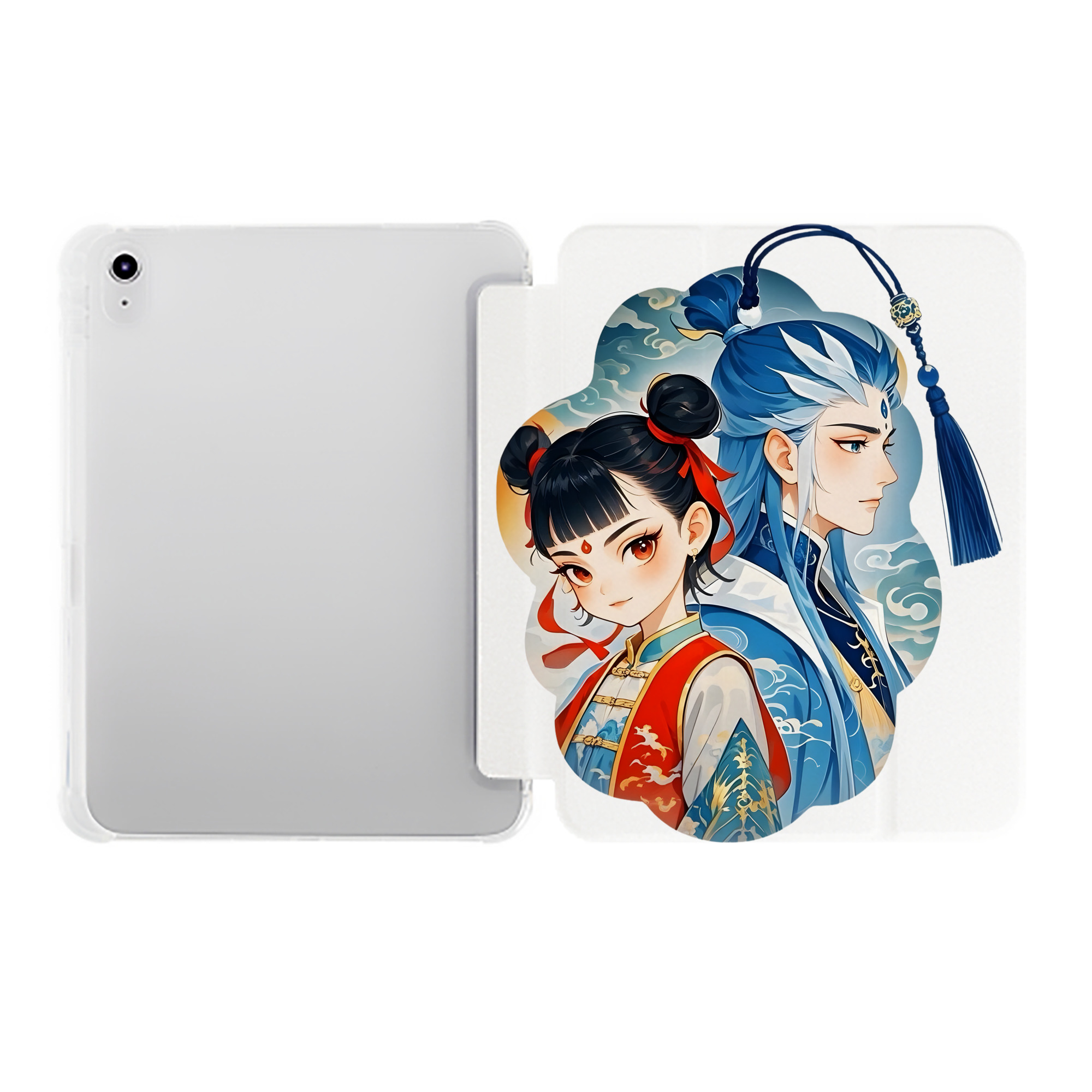 （画像用） Ne Zha 2 ナタ 魔童の大暴れ IPad ケース ペン収納付き 三つ折りスタンド PUレザー×シリコン 対応機種9.5/10.5/10.9インチ
